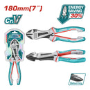 Alicates de corte diagonal de trabajo pesado de 7"/180mm Cr-V. De alto apalancamiento.
