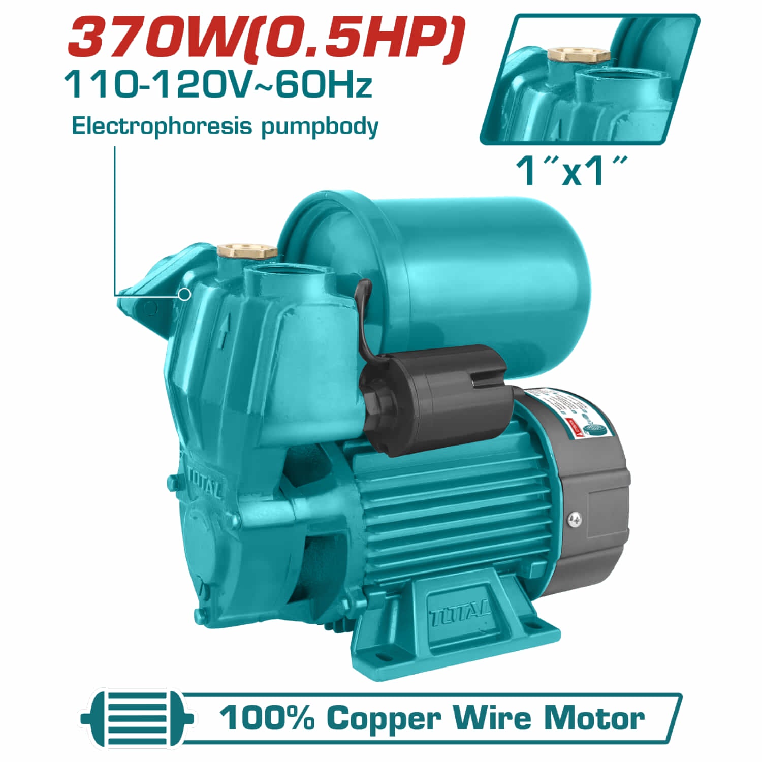 Bomba periférica autocebante automática 0.5HP Max 32mts