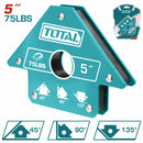 Soporte de Soldadura Escuadra Magnetica de 5". Fuerza de Traccion 75 Lbs. Angulos 45°, 90°, 135°,