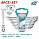 Llaves combinadas flexibles rachet Juego de 8 a 19mm