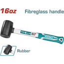 Mazo de goma 16oz/450g. Mango de fibra de vidrio.