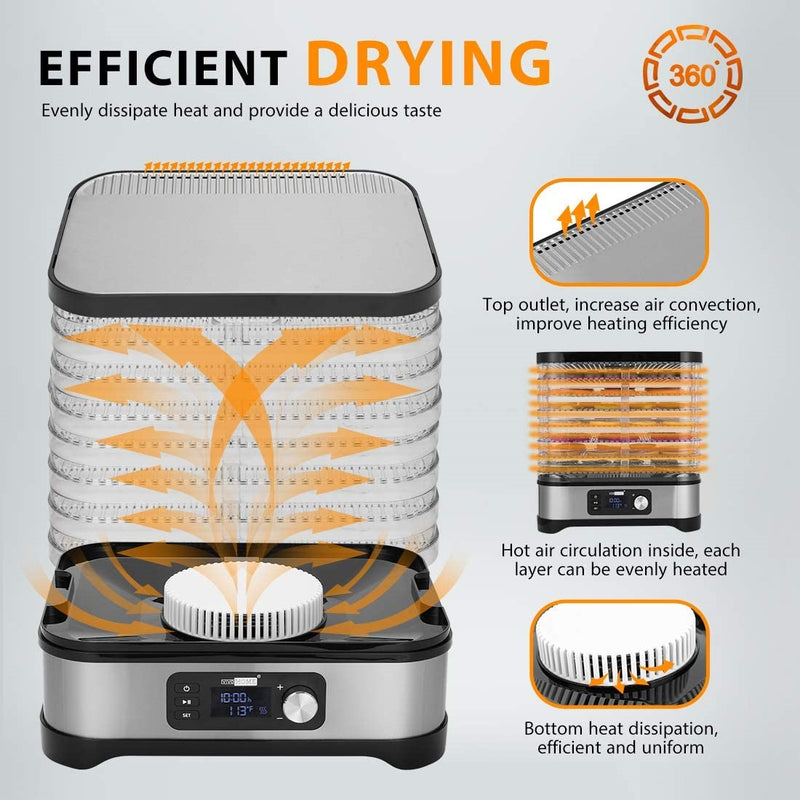 Máquina deshidratadora eléctrica de alimentos, 400 W.