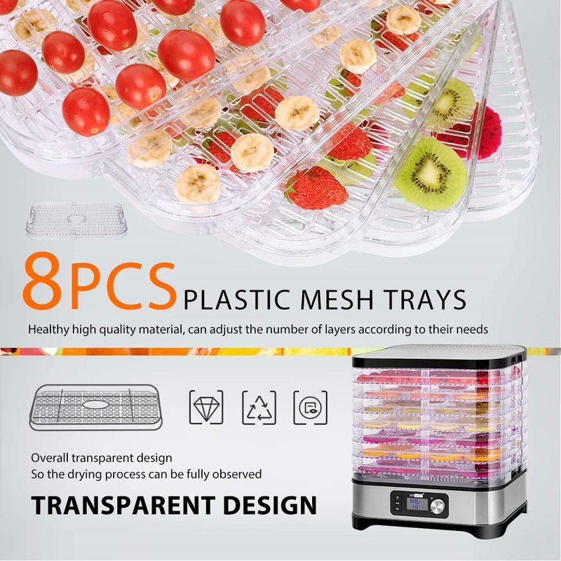 Máquina deshidratadora eléctrica de alimentos, 400 W.