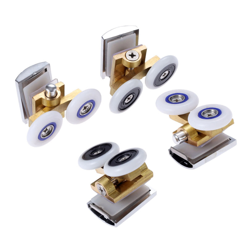 Juego de 2 ruedas superiores + 2 ruedas inferiores para puertas aqua