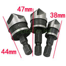 Brocas avellanado 3 Pcs 1/4" Hex 12/16/19mm