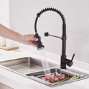 Grifo para Fregador de Cocina con resorte extraible, Negro Mate.