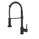 Grifo para Fregador de Cocina con resorte extraible, Negro Mate.