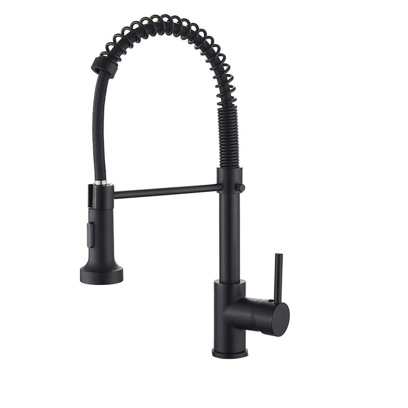 Grifo para Fregador de Cocina con resorte extraible, Negro Mate.