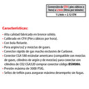 Manometro Flujometro Ar/C02 bronce solido.En CFH.Conector rapido de gas manguera 4m.Conex CGA580