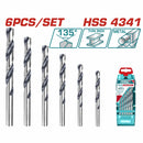 Juego de Brocas Helicoidales HHS. 6 pzas.