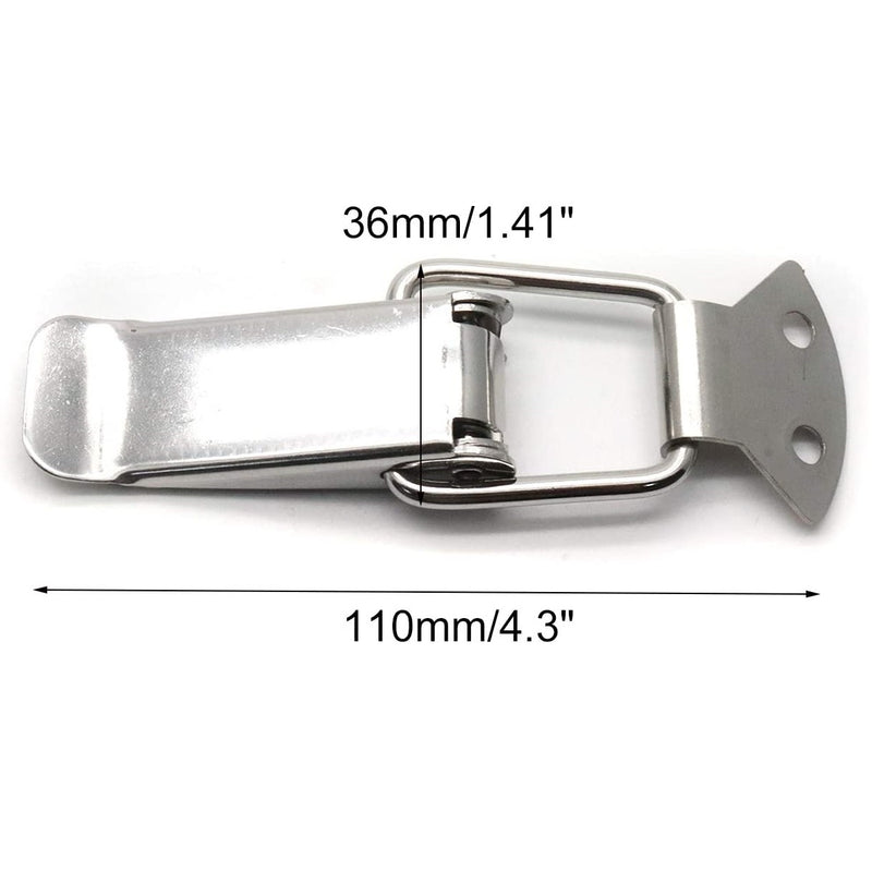 Cerraduras de palanca con resorte. Largo 110mm/4.3" Ancho 36mm/1.41" Acero Inox (Set de 4 piezas).