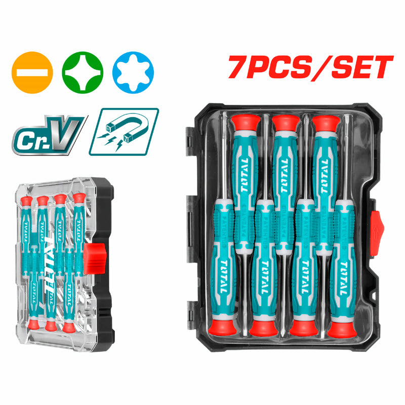 Juego Destornillador precision(7pza) SL2.0*50, SL2.5*50, SL3.0*50,PH00*50, PH0*50, T6*50, T8*50 CR-V