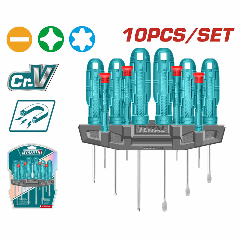 Juego De Destornilladores De 10 Pcs. CR-V. (N1). Blíster. Incluye Sost
