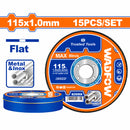 Disco Corte de Metal y Acero Inoxidable 115x1.0mm. Plano. Set de 15 piezas.