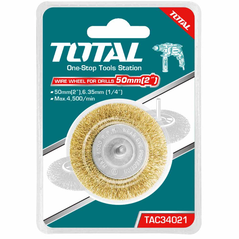 Cepillo de Alambre Circular con vastago de 75mm. Para taladro. Diametro alambre 0.35mm.