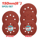 Set 5pcs lija 3pcs P80,2pcs P120 para maquina lijar orbital