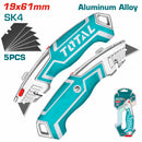 Exacto de 180 mm x 45 mm. Con cuchillas de 61 x 19 mm. Con 5 cuchillas de repuesto SK5.