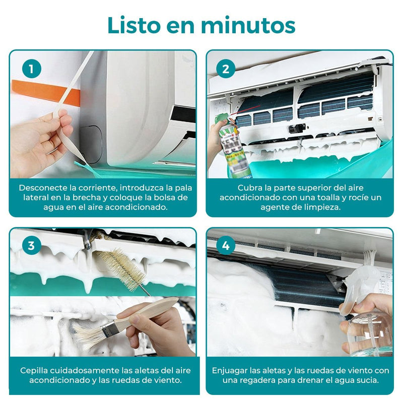 Funda Kit de mantenimiento para lavar aire acondicionado de pared. (Set de 7 pcs)