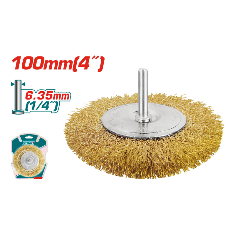 Rueda de alambre 4" con esparrago de 1/4"