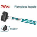 Mazo de goma 16oz/450g. Mango de fibra de vidrio.