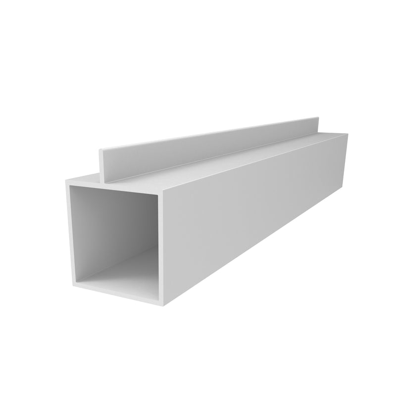 TCE-2 Perfil Hoja Puerta de 1 3/4" x 1 3/4"  Aleta Descentrada. E = 1.8 mm. L= 5.85 m BLANCO