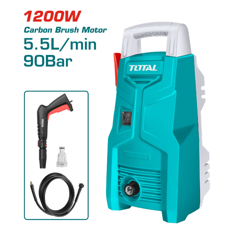 Hidrolavadora 110/60 Hz 1300 PSI. Industrial, 1200W y voltaje de 110 - 120V~60Hz.