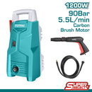 Hidrolavadora 110/60 Hz 1300 PSI. Industrial, 1200W y voltaje de 110 - 120V~60Hz.