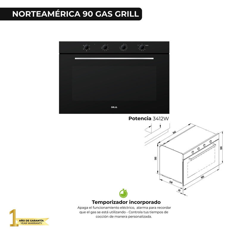 Horno empotrable America 90 Gas Grill