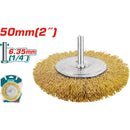 Cepillo de Alambre Circular con vastago de 50mm. Para taladro. Diametro alambre 0.35 mm.