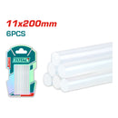 Juego de 6 Barras de Silicon. Material: resina de petróleo. Diámetro: 11,2 mm. Longitud: 20cm.