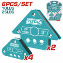 Set de 6 de escuadras de soldadura magnéticos. Acero Fuerza de Tracción de 10 y 25 Lbs
