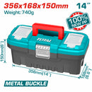 Caja de herramientas de plástico 14" TOTAL grapas Metálicas de alta calidad
