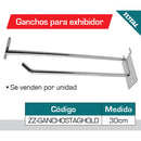 Ganchos etiqueta precios para colgar productos panel perforado exhibidor Largo 300mm y diam de 5.8mm
