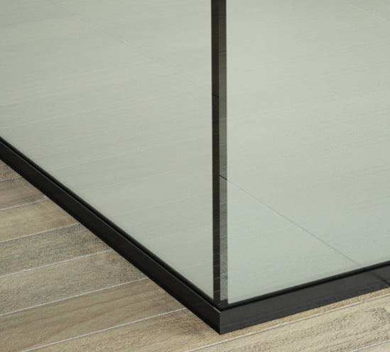 U-CHANEL ANODISADO NEGRO  (PARA VIDRIO 10MM).