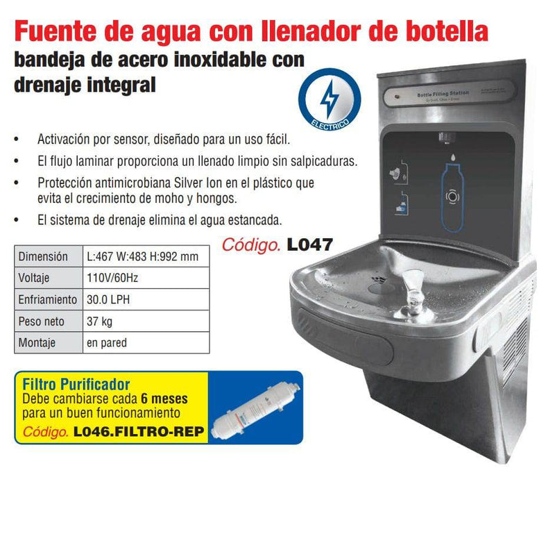 Fuente De Agua Con Sensor De Llenado De Botella. Elkay.