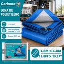 Lona multiusos de polietileno 3.6mx4.8mx0.14mm Delgada 110 g/m2