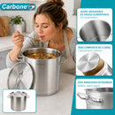 Olla de Acero Inoxidable de 50cm con Tapa (71 litros). Cacerola Paila Multiusos con base de 3 capas. Compatible con Todo Tipo de Estufas.