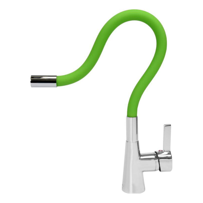 Grifo De Cocina Flexible Verde. Pluma Llave De Fregadero De Cocina Con caño flexible.