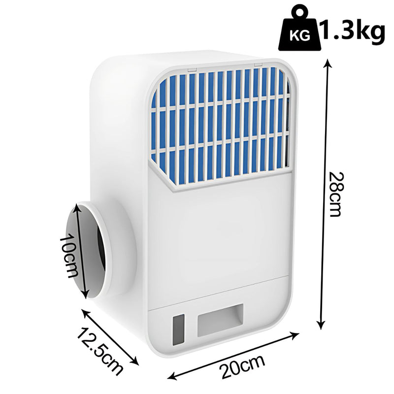 Ducto para Secadoras Interiores. Kit de Ventilación y Purificación de Aire con Triple Filtrado y Ahorro Energético. 28×20×12.5 cm.