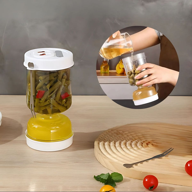 Frasco Invertible para Conservas, Encurtidos y Fermentación. Tarro Recipiente Hermético para Refrigerar, Marinar y Almacenar Alimentos. Envase.