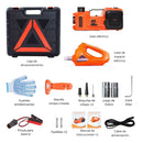 Gato Eléctrico Hidráulico 12V. Kit Set 6 en 1 con Compresor, Llave de Impacto y Luz LED para Autos y Camionetas.