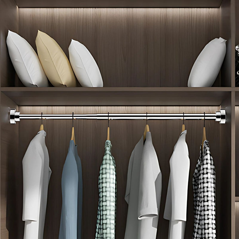Barra ajustable para cortinas , closets y duchas de acero inoxidable. Barra extensible. Sin perforaciones. Ajustable 105-170cm. Se adapta a cualquier pared.