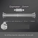 Barra ajustable para cortinas , closets y duchas de acero inoxidable. Barra extensible. Sin perforaciones. Ajustable 105-170cm. Se adapta a cualquier pared.