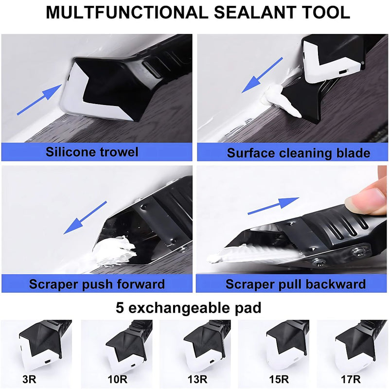 Raspador de silicona. Removedor eliminador quita silicona. (Set) Herramienta de eliminación de lechada. Aplicadort uña para siliconear