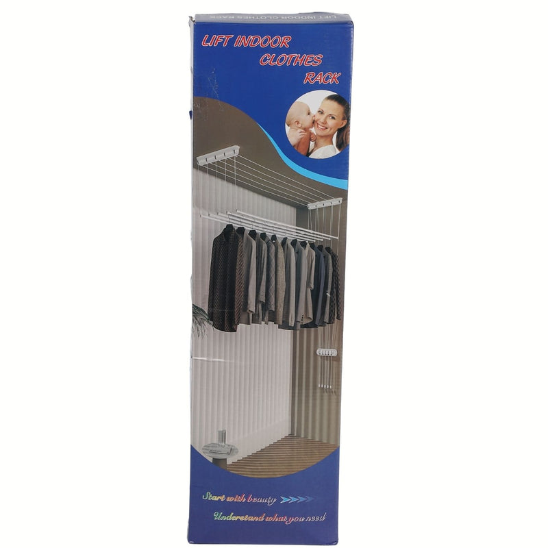 Tendedero de ropa 180x50 cm hierro color box plegable con espacio ahorrador y diseño versátil. Perchero Rack para secar ropa