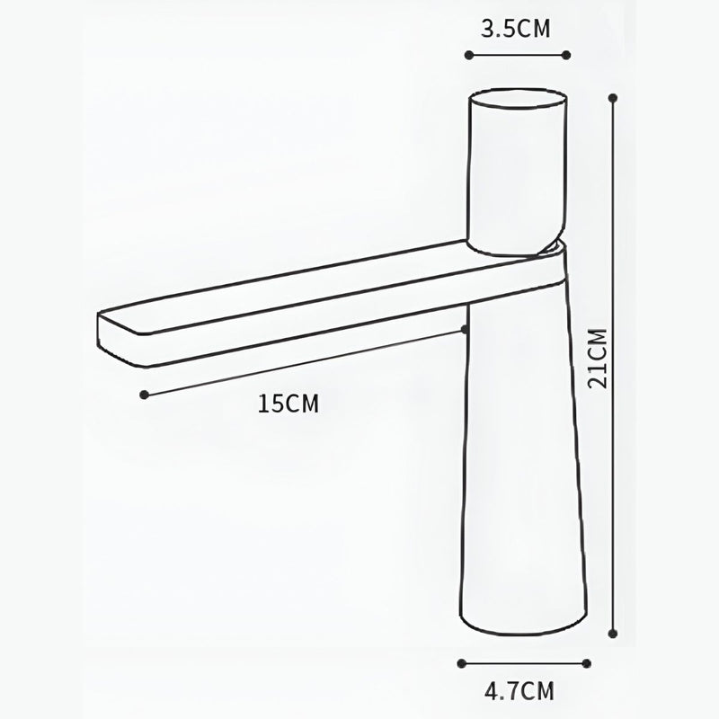 Llave De Lavamanos Individual. Grifo De Lavabo Color dorado. Pluma. Modelo bajo.