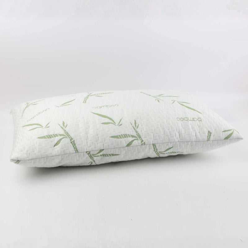 Almohada Bamboo 40x65cm. Cojín de Fibra de Bambú Suave y Transpirable con Funda Ecológica. Almohada Ergonómica con Relleno de Algodón Antialérgico.