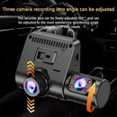 Dash Cam Cámara Triple Para Autos 1080P FHD. Grabación Frontal, Interior Y Trasera Con Visión Nocturna. Dashcam Con Cámara De Reversa Y Grabación En Bucle.