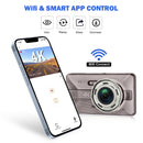 Dash Cam 4K Para Autos 1080P Y WiFi. Grabación Frontal Y Posterior Con ADAS Y Alerta De Punto Ciego. Cámara Vehicular Con Visión Nocturna.