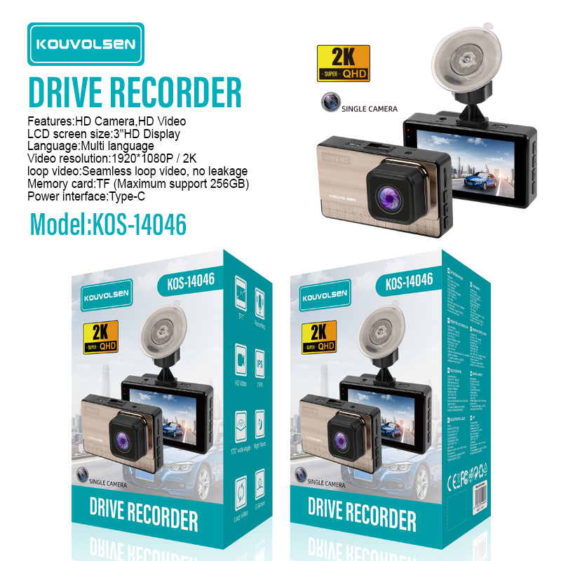 Dash Cam 2K Para Autos Con WiFi Y ADAS. Grabación Frontal QHD Con G-Sensor Y Visión Nocturna. Cámara Vehicular Con Modo Parking 24 Horas.